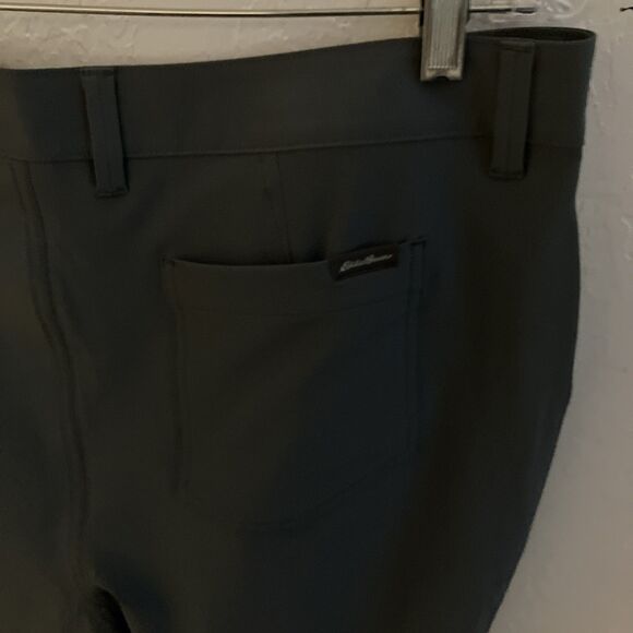 eddie bauer pants Size 16 Olive Green StretchZip Cargo Rip stop Crop Minimalist - Picture 5 of 6